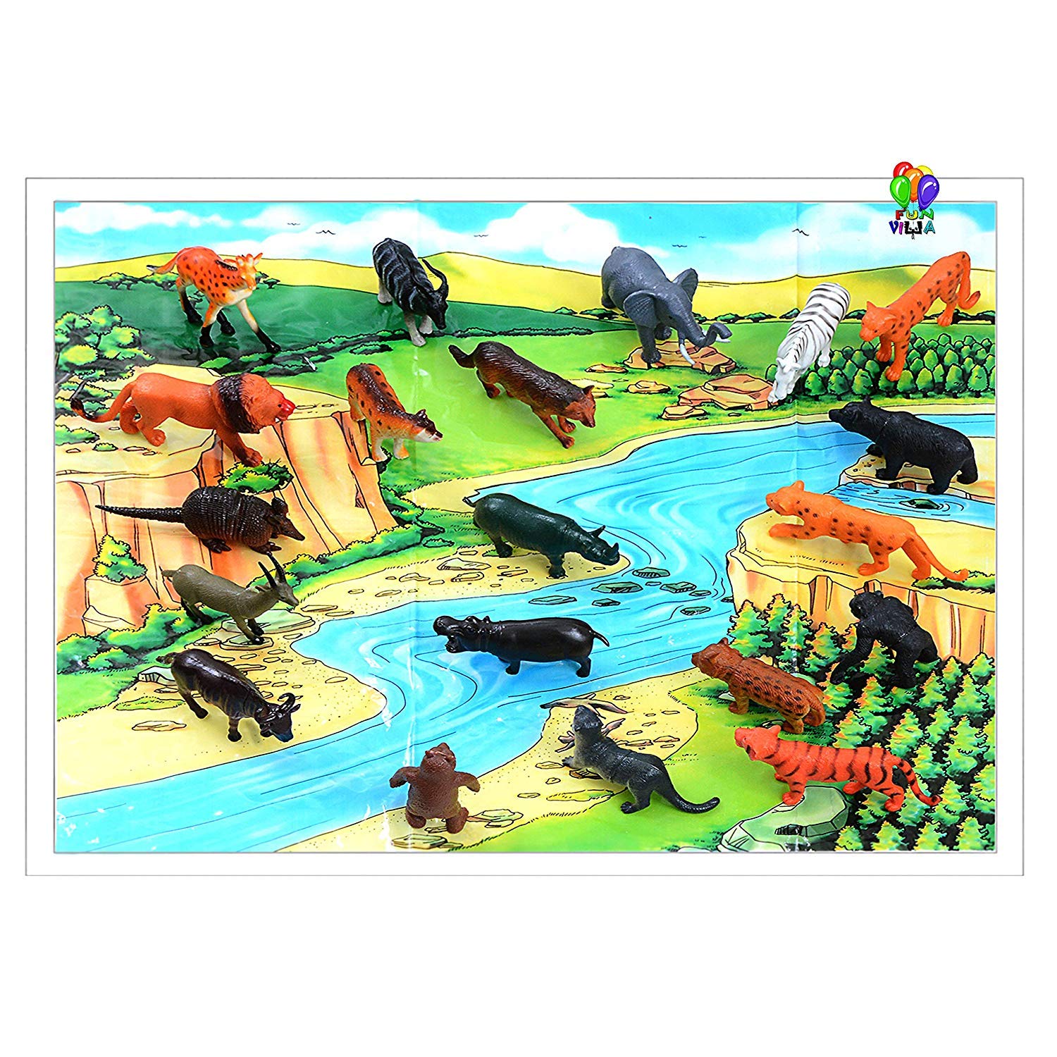 Buy R K GIFT GALLERY Zoo Wild Animals Figures Set for Kids Built